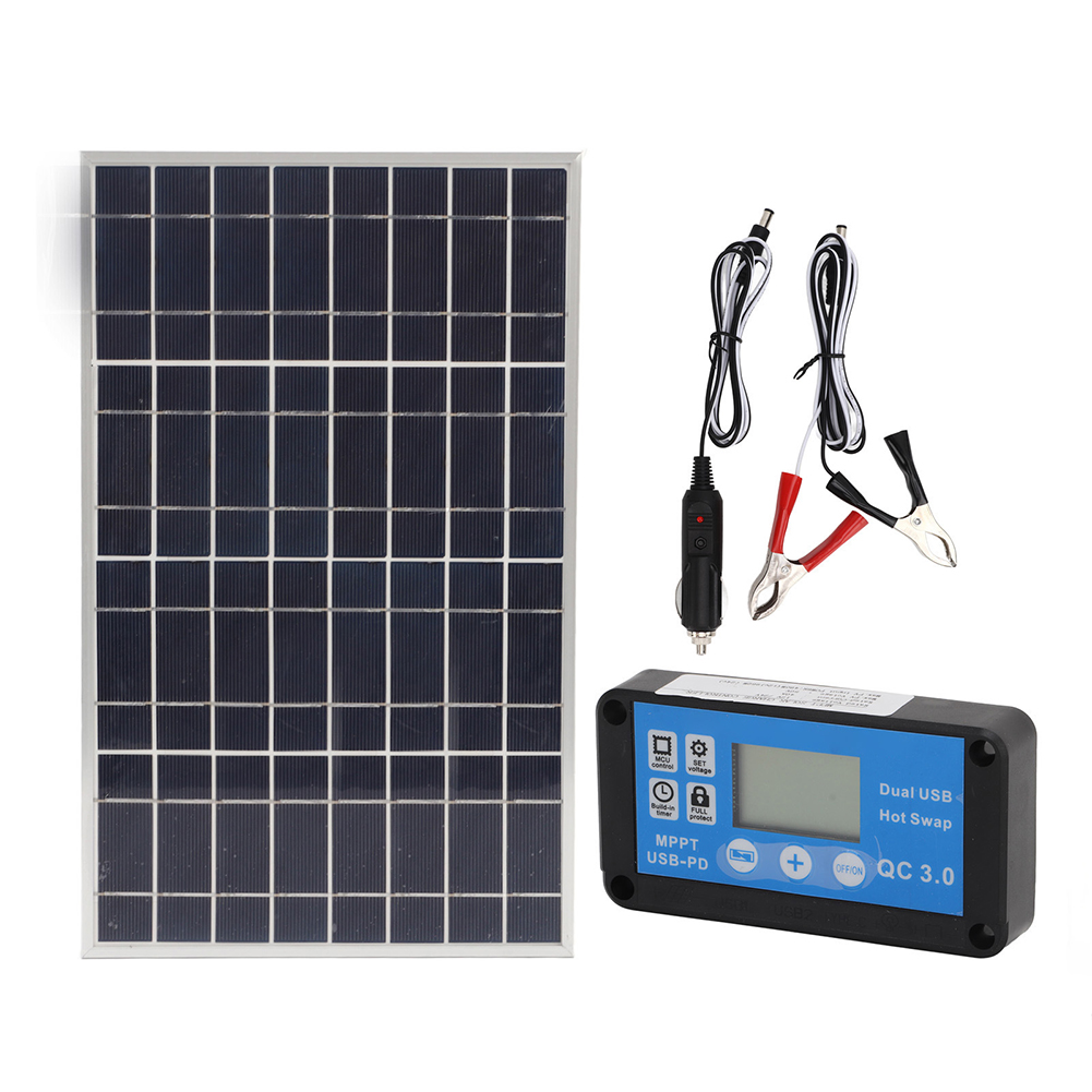 Solar Panel Monocrystalline - Régulateur solaire 60A compatible avec les